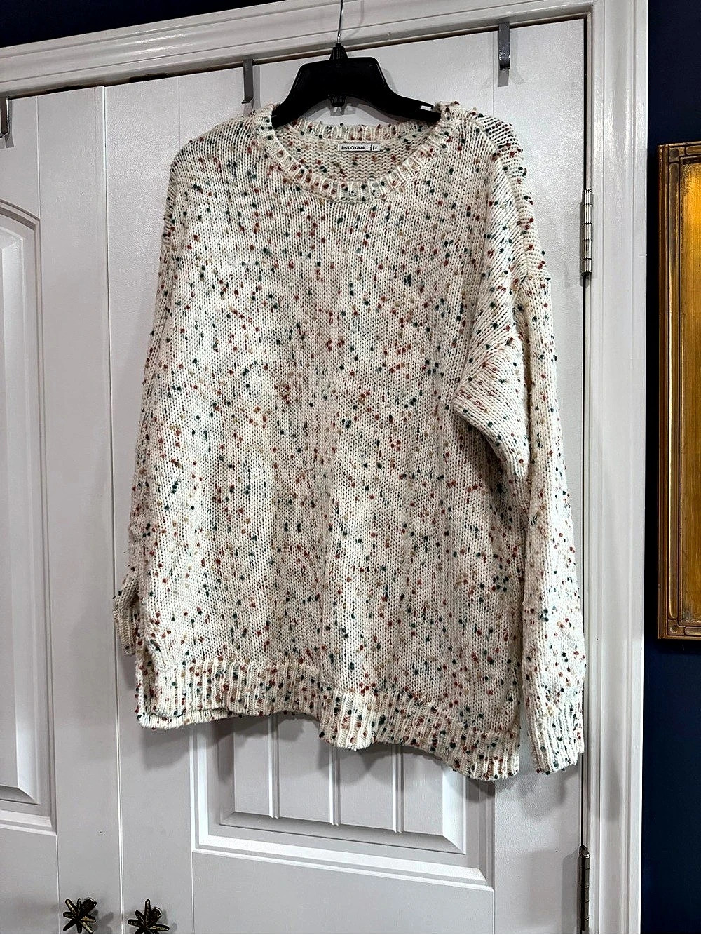 Pink Clover Speckled Knit Sweater Size 2X Like New